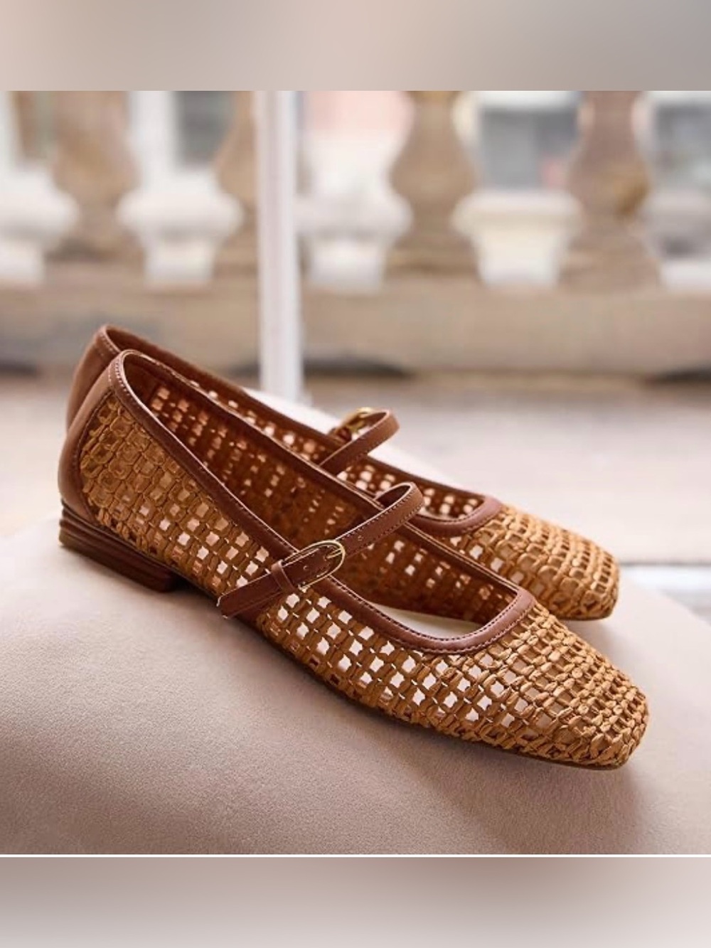 Franco Sarto Tinsley Maryjanes in a wicker leather weave. New. Size 8.5
